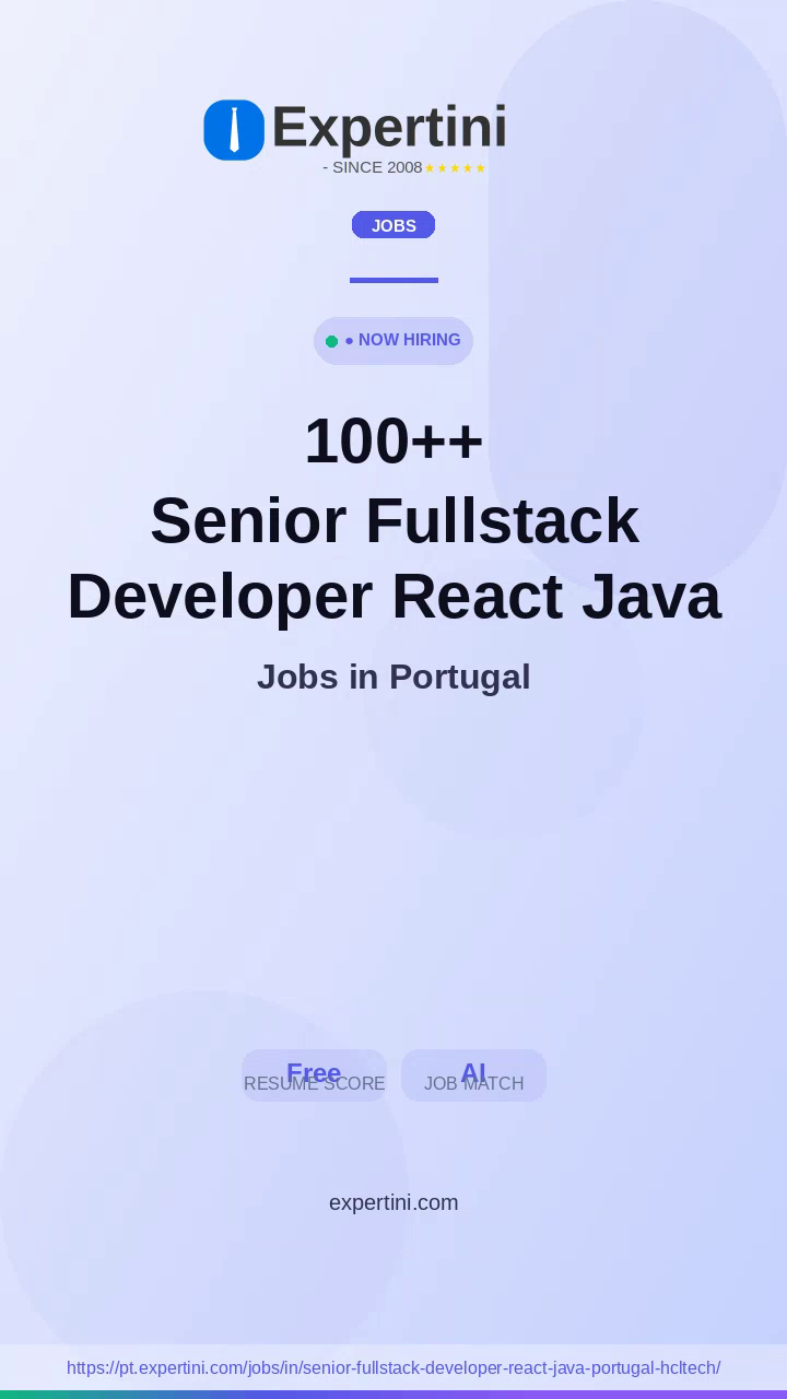 28,131+ Senior Fullstack Developer React Java Portugal Hcltech Jobs in Portugal — Top Companies Hiring August 2026